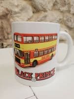 Black Prince Bus Logo Cup / Mug featuring Volvo Ailsa in full livery Yorkshire