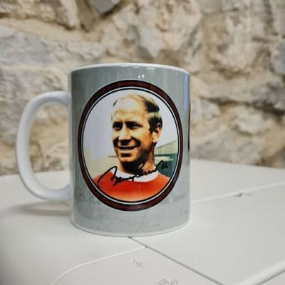 Bobby Charlton Football Legend Cup Mug Manchester Hero Busby Babes Old Trafford
