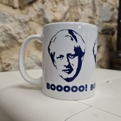 Boo for Boris mug cup Johnson Boooo! Tories Out Disgraced Sack Prime Minister