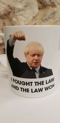 Boris Johnson I Fought The Law And The Law Won Cup Mug Brexit Bojo PM