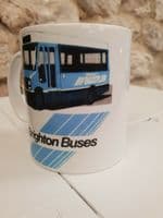 Brighton Buses Bustler Bus Cup Mug logo 1980s timetable design