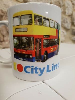 Bristol City Line Cup Mug featuring Leyland Olympian in full 1980s livery
