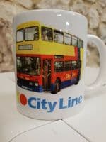 Bristol City Line Cup Mug featuring Leyland Olympian in full 1980s livery