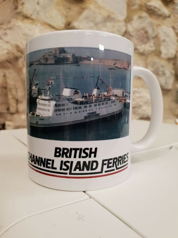 British Channel Island Ferries Corbierres mug cup ferry Jersey