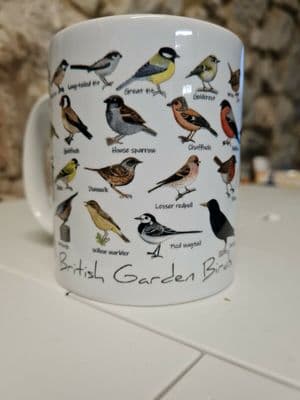 British Garden Birds mug cup birdwatcher beginner ideal gift twitcher