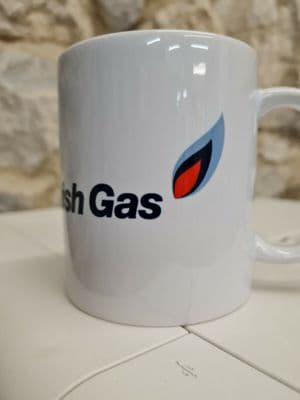British Gas mug cup retro vintage nostalgia 1990s logo