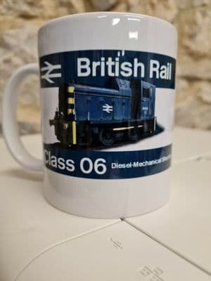 British Rail Class 06 Shunter Locomotive railway Cup Mug trains BR livery 1970s