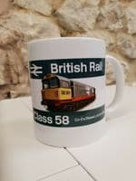 British Rail Class 58 engine Locomotive railway Cup Mug trains BR livery 1980s
