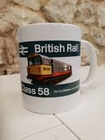 British Rail Class 58 engine Locomotive railway Cup Mug trains BR livery 1980s