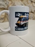 British Rail Class 89 Badger Loco Cup Mug BR 1980s 89001 GNER