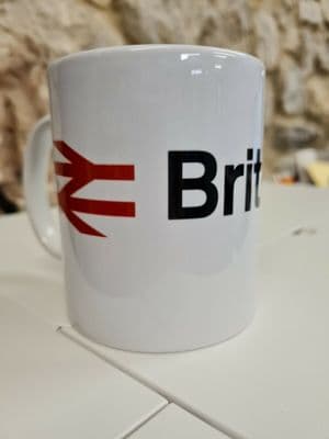 British Rail Cup Mug vintage simple style retro 1970s 1980s BR trains railway
