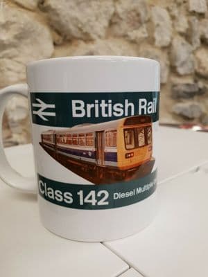 British Rail Pacer Class 142 DMU railway Cup Mug trains BR livery 1980s