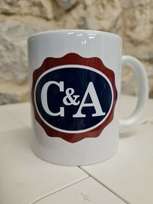 C and A department store mug cup retro vintage nostalgia 1970s 80s 90s logo C&A