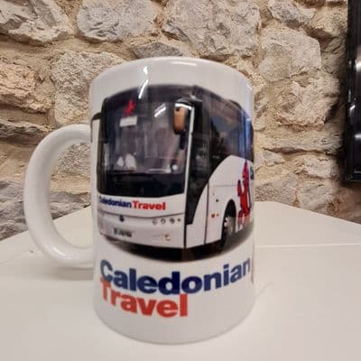 Caledonian Travel Bus Coach Cup Mug Travel Holidays Scotland coaches transport