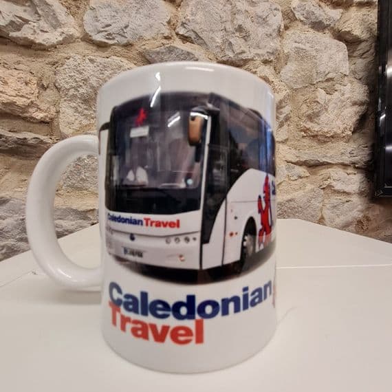 Caledonian Travel Bus Coach Cup Mug Travel Holidays Scotland coaches transport