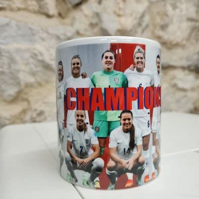 CHAMPIONS ENGLAND Unofficial European football 2022 mug cup womans Lionesses
