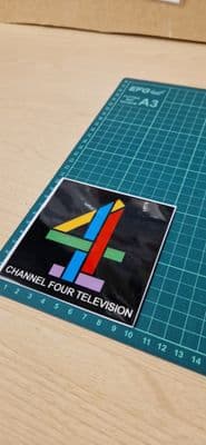 Channel Four 4 TV  80s STICKER Decal for car, laptop, any surface Nostalgia