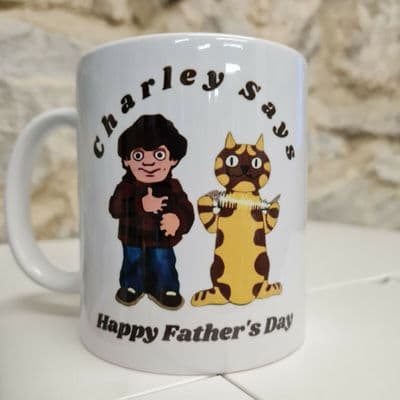 Charley Says Happy Father's Day Cup Mug cool gift Dad present Prodigy 70s retro