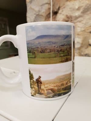 Clitheroe Tourist Postcard Cup Mug celebrating the beautiful Lancashire town