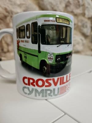 Crosville Cymru Buses Cup Sherpa minibus Clipa 1980s Mug Bus  North Wales