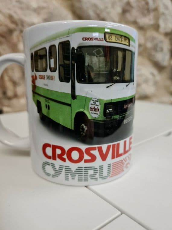Crosville Cymru Buses Cup Sherpa minibus Clipa 1980s Mug Bus  North Wales