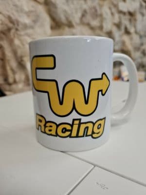CW Racing BMX logo cup mug Raleigh Burner Skyway TA Mongoose Haro Hutch bikes