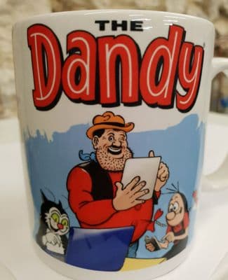 Dandy Comic look mug cup funny gift Desperate Dan Korky the Cat Beryl Peril