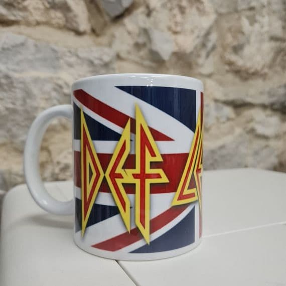 Def Leppard unofficial Cup Mug Union Jack design Sheffield UK