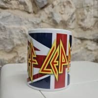 Def Leppard unofficial Cup Mug Union Jack design Sheffield UK