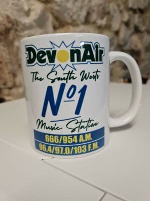 Devonair Radio Cup Mug UK 1980s BBC ILR Exeter Torbay