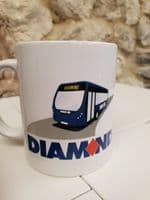 Diamond Bus Cup Mug Minibus Optare Graphic leaflet timetable buses