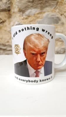 Donald Trump Mug Shot mug cup I Did Nothing Wrong Everybody Knows Sheriff Police