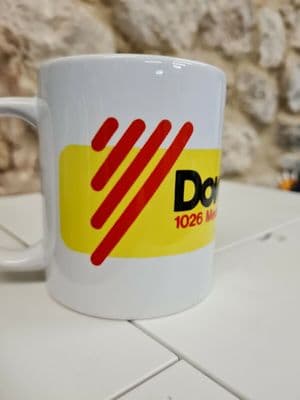 Downtown Radio Cup Mug UK 1980s BBC ILR FM Belfast NI Ulster FM AM