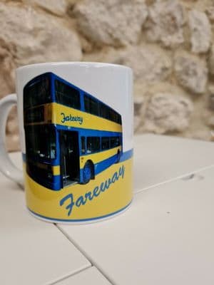 Fareway Transport Bus Cup Mug 1990s Fare Way Leyland Olympian Merseyside