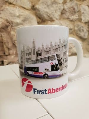 First Aberdeen Bus Transport Logo Cup Mug featuring Wright bus in First Livery