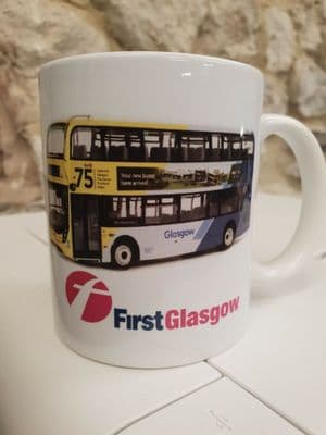 First Glasgow Bus Transport Logo Cup Mug featuring Wright bus in new Livery