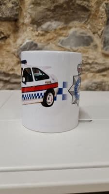 Ford Escort Cosworth 1990s Humberside Police Car Cup Mug Classic Gift Present (1)