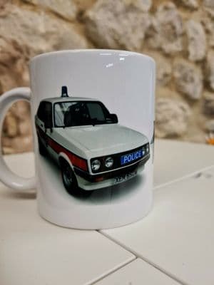 Ford Escort RS2000 1980s Merseyside Police Car Cup Mug Classic Gift Present