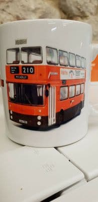 GM Buses Greater Manchester Cup Mug 1986 livery logo Leyland Atlantean GMT