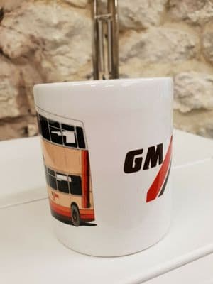 GM Express Bus Cup Mug 1980s Leyland Olympian GM Buses Manchester