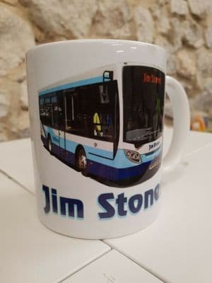 Jim Stones Coaches Cup Mug Leyland Tiger Cub DAB and Enviro 200 bus Leigh