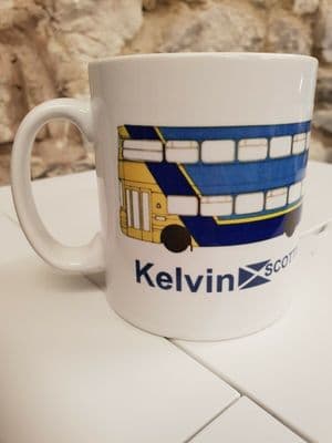 Kelvin Scottish Bus Group Cup Mug timetable design Glasgow Scotland  buses SBG