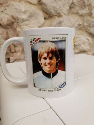 Kenny Dalglish 1986 Scotland World Cup Sticker Cup Mug 1980s Liverpool FC King