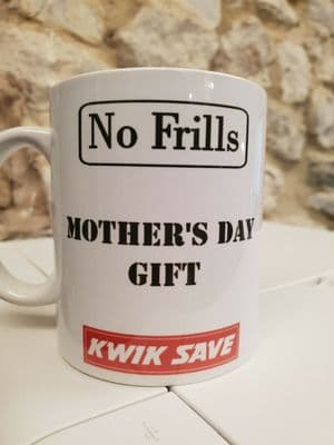 Kwik Save No Frills Mothers Day Cup Mug funny daft gift Tesco Value 80s 90s