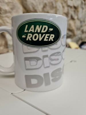 Land Rover Discovery logo mug cup retro vintage nostalgia disco truck