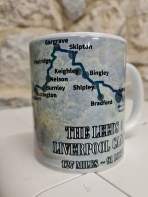Leeds and Liverpool Canal Route map mug cup perfect gift souvenir