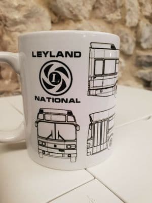 Leyland National 1978 bus Cup Mug featuring the iconic British single-decker