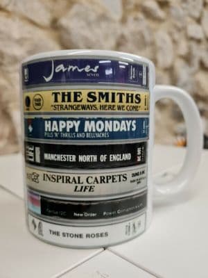 Manchester Music Cassettes Mug Cup The Smiths Stone Roses James Happy Mondays