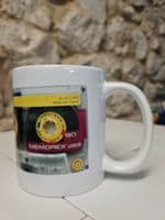 Memorex Blank Music Cassette Tape Mug Cup 1980s label can be personalised mix