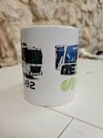 Mercedes Suez Refuse Truck Bin Lorry Cup Mug